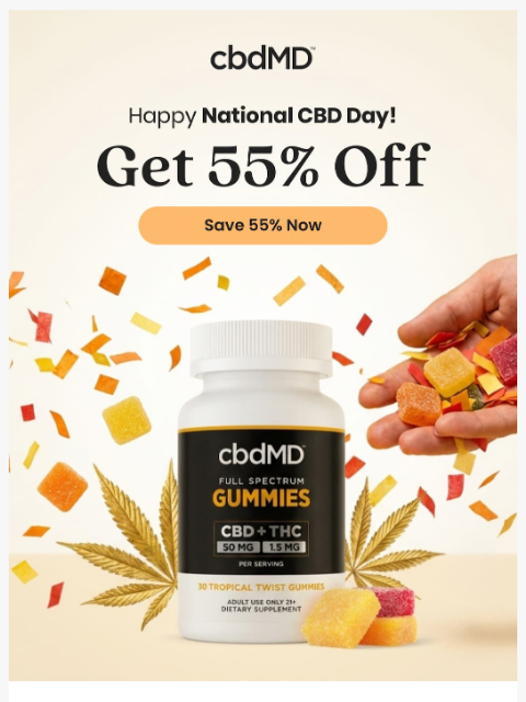 cbdmd newsletter: 55% Off for National CBD Day