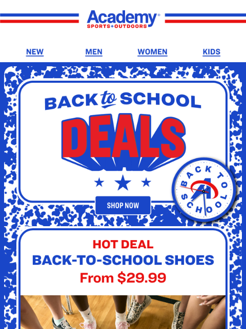 academy newsletter: Shoes From $29.99, for You and Your Student