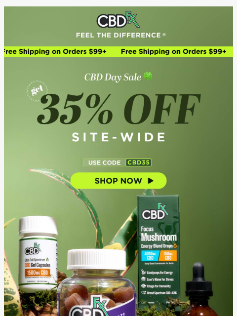 cbdfx newsletter: 🚨 Alert: 35% OFF CBD Day Sale happening now!