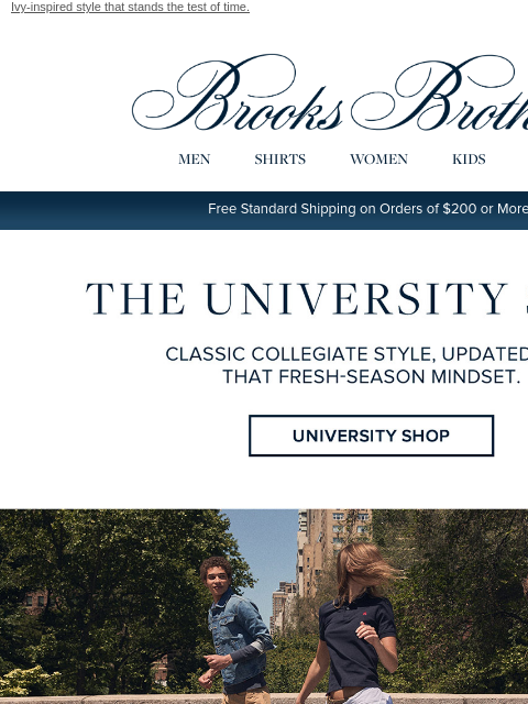 brooksbrothers newsletter: The University Shop: a quick history