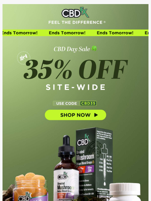 cbdfx newsletter: Don't miss our 35% OFF CBD Day Sale!