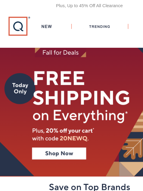 qvcemail newsletter: Free Shipping & 20% Off Your 1st Order