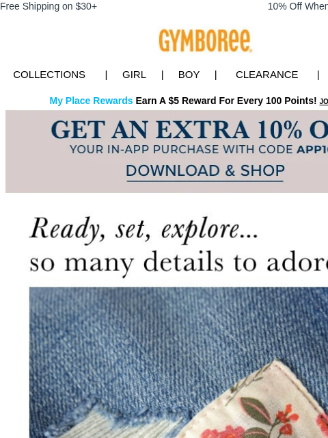 gymboree newsletter: Introducing our most extra-special denim yet 💖