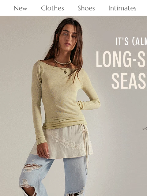 freepeople newsletter: Almost long-sleeve season π