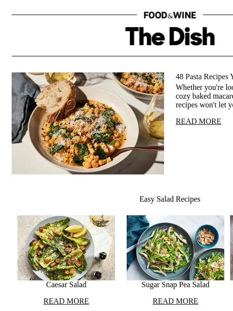 foodandwine newsletter: 48 Pasta Recipes You Can Make Year-Round