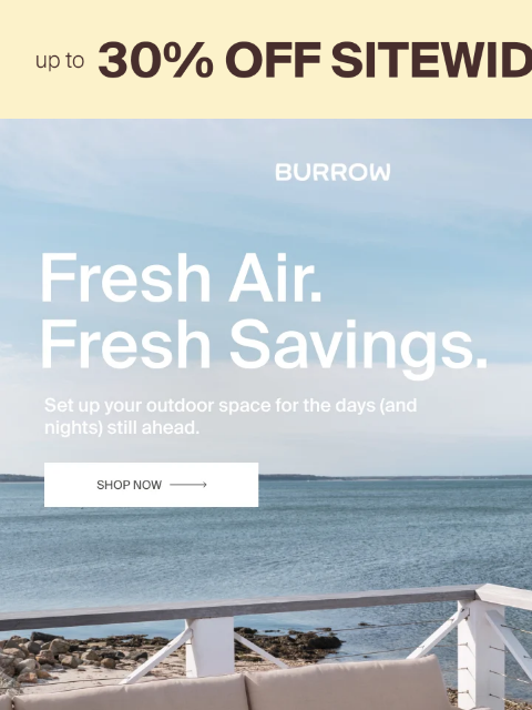 burrow newsletter: Summer’s not over yet. Save up to 30% off outdoor ...