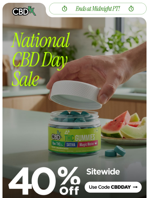 cbdfx newsletter: This Is It: 40% OFF sitewide ends soon!