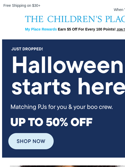 childrensplace newsletter: BOO! Halloween PJs are Here 👻