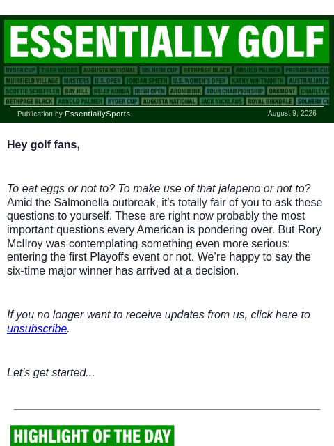 newsbreakexpress newsletter: Rory Has a Change of Heart [Again]