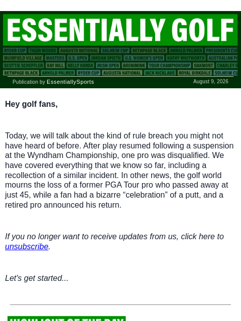 newsbreakexpress newsletter: Pro Faces Bizarre DQ Rarely Heard of Before