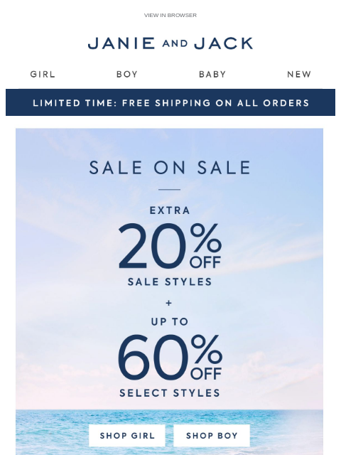 janieandjack newsletter: Free shipping on all your favorites