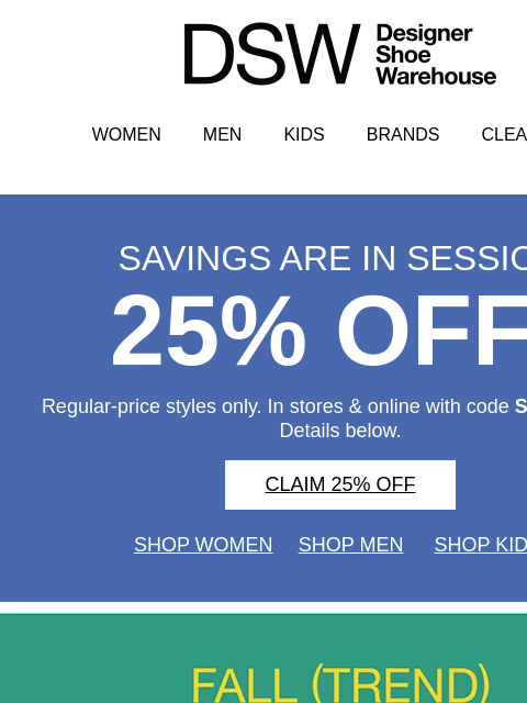 dsw newsletter: In here: brands you 🤎