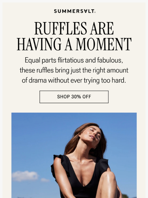 summersalt newsletter: Trending: Ruffled Suits Under $90 (!)