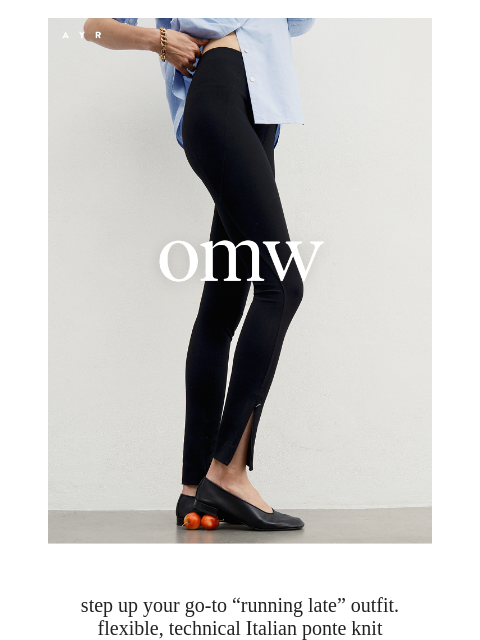 ayr newsletter: limited restock: a zippy black pant