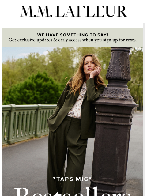 mmlafleur newsletter: GOOD NEWS: Save 20% on work essentials.