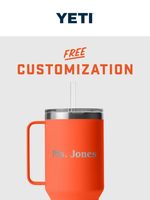 yeti newsletter: Customize Your Kid’s Gear For Free
