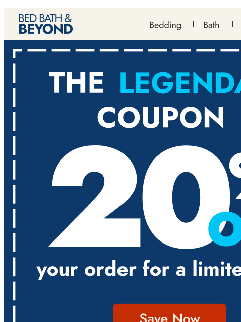 bedbathandbeyond newsletter: The legendary 20% off coupon