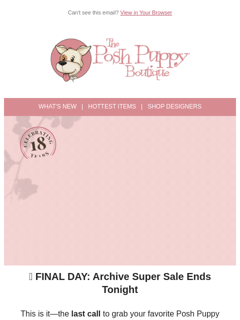 poshpuppyboutique newsletter: ⏳ Last Chance! Final Hours to Save 75%