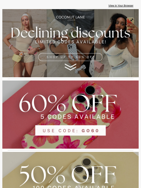 coconut-lane newsletter: Ready to run? 🏁 50% OFF is starting RN ✨