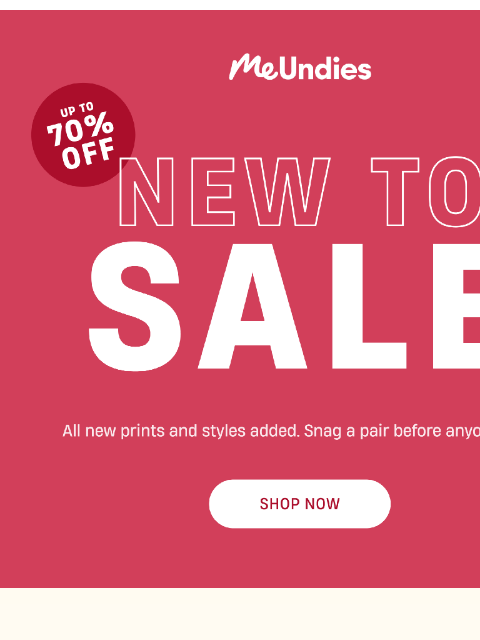 meundies newsletter: Up to 70% Off Markdowns