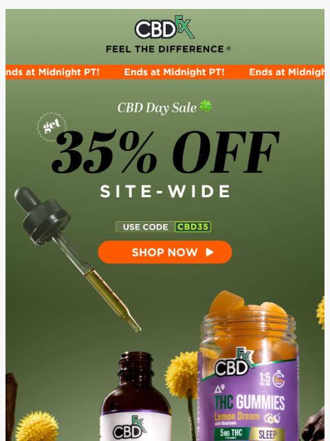 cbdfx newsletter: Ending soon! 35% OFF site-wide 🙀