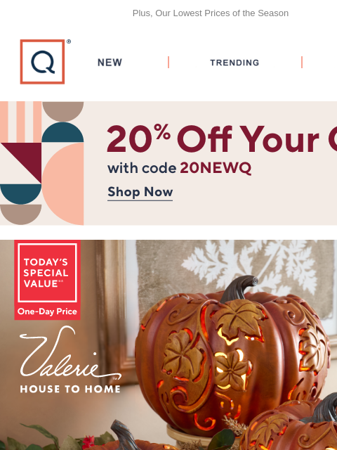 qvcemail newsletter: Fall Is Aglow! Valerie Parr Hill Deal + Get 20% Of...