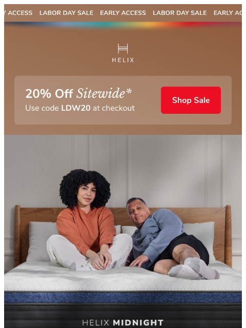 helixsleep newsletter: 20% off everything!