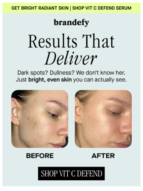 brandefyskin newsletter: Just look at these results 👀