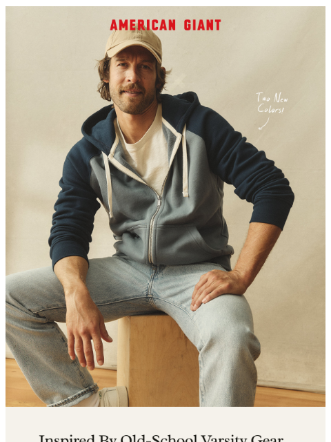 american-giant newsletter: The Midweight Full Zip in Colorblock