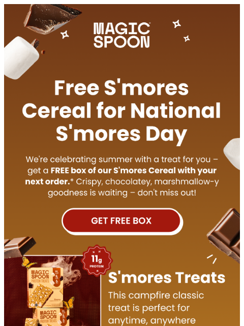 magicspoon newsletter: Happy S’mores Day! Free Box Inside 🍫