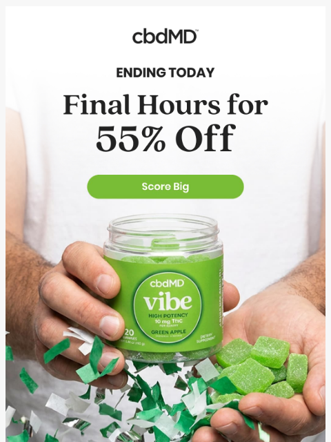 cbdmd newsletter: Don’t Sleep on 55% Off ❌😴