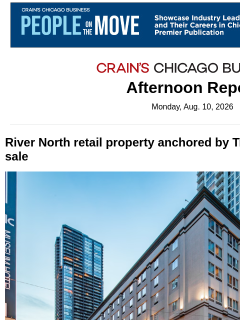 crainalerts newsletter: River North retail property up for sale