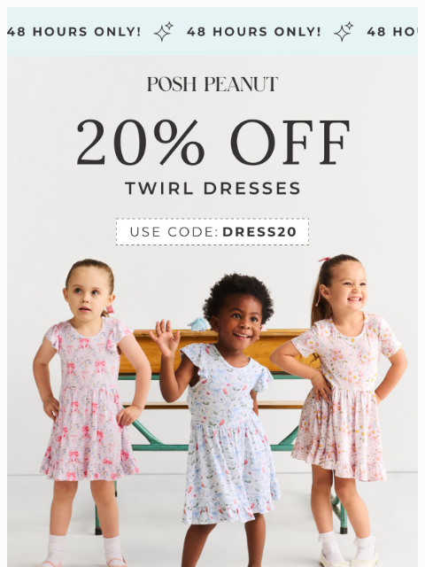 poshpeanut newsletter: Twirl Dresses, 20% Off Today!