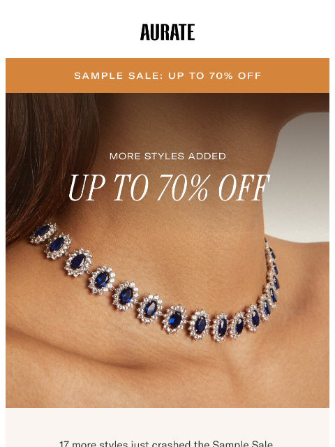 auratenewyork newsletter: SAMPLE SALE: MORE STYLES ADDED