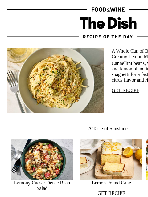 foodandwine newsletter: Creamy Lemon Miso Pasta