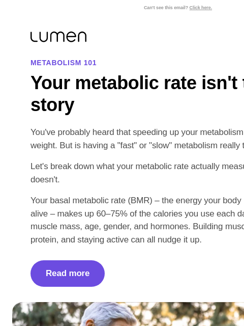 lumen newsletter: Your metabolism isn't slow. It's inflexible.