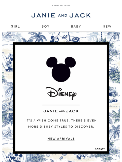 janieandjack newsletter: New arrivals: Disney x Janie and Jack