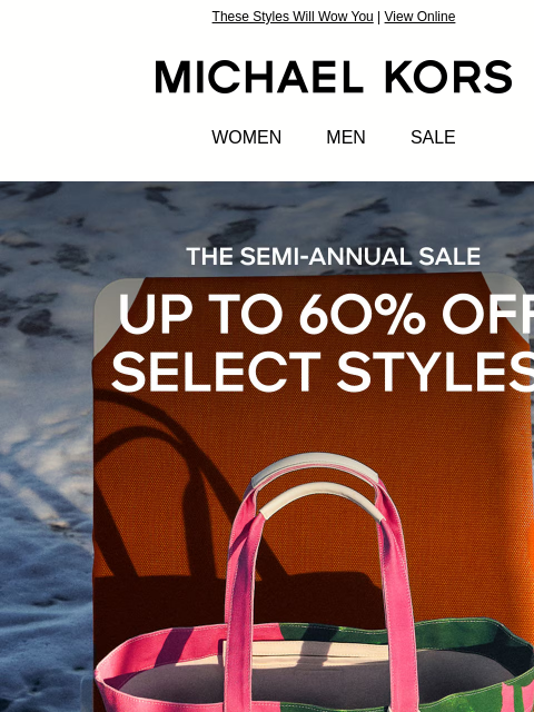 michaelkorsmail newsletter: Shake Up Your Wardrobe—For Up To 60% Off 