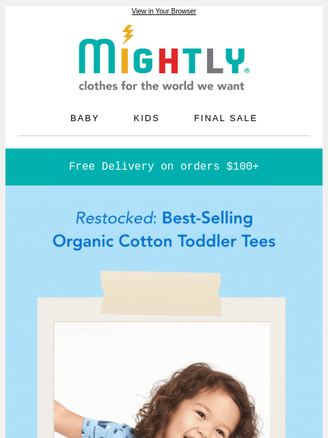 mightly newsletter: Stock Alert‼️: Bestselling Toddler Tees Are Back!
