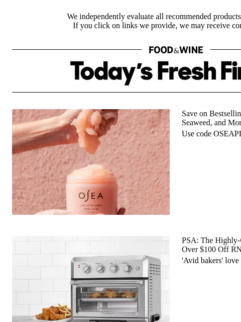 foodandwine newsletter: PSA: The Highly-Coveted Cuisinart Air Fryer Is Ove...