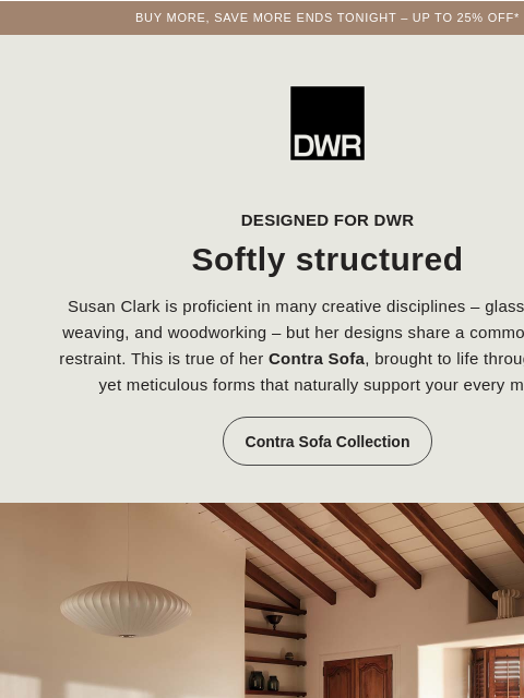 dwr newsletter: A sofa you can “fall into”