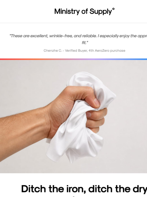 ministryofsupply newsletter: The shirt that passes the crumple test
