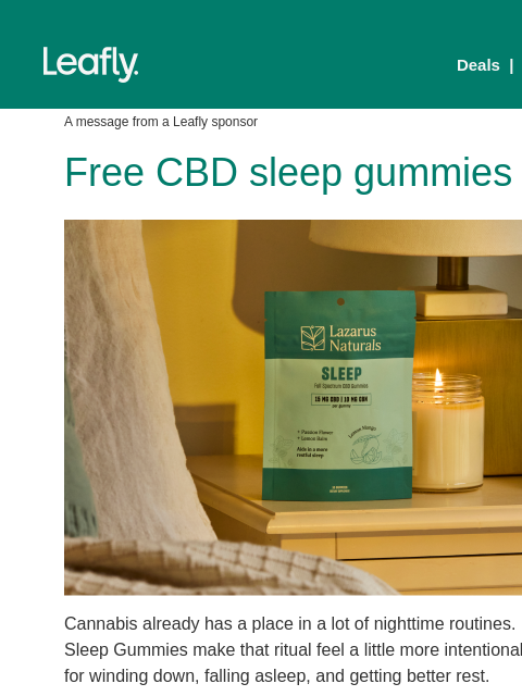 leafly newsletter: These gummies are free 😴