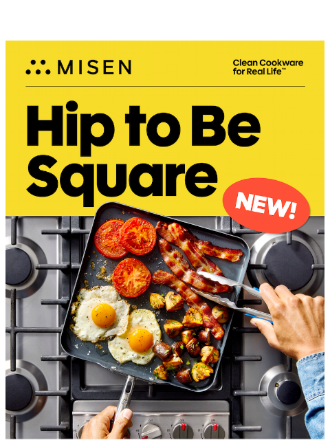 misen newsletter: It's Here: The Carbon Nonstick™ Square Griddle Pan