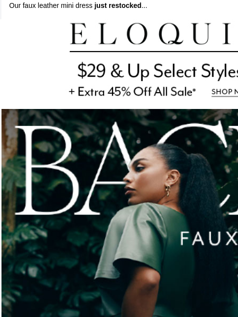 eloquii newsletter: Your fave mini is BACK *faux* real
