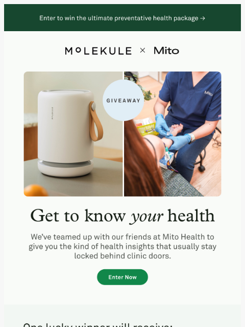molekule newsletter: Enter to win biomarker testing 🧬  from Mito Healt...