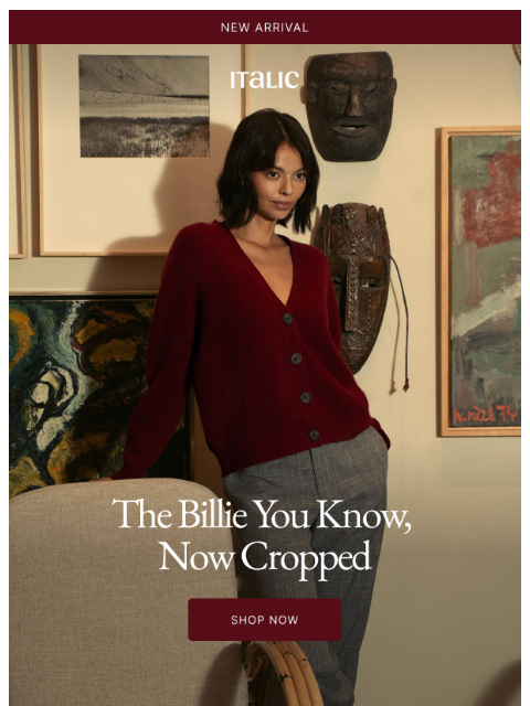 italic newsletter: The Billie You Love, now Cropped