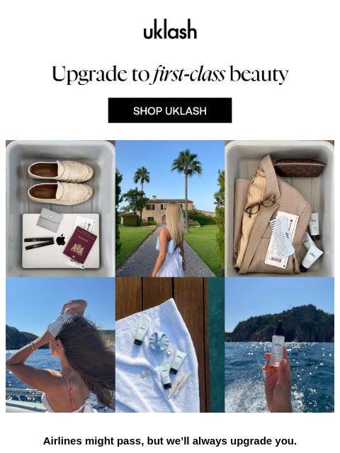 uklash newsletter: Your  routine is due for an upgrade! ✈️💸