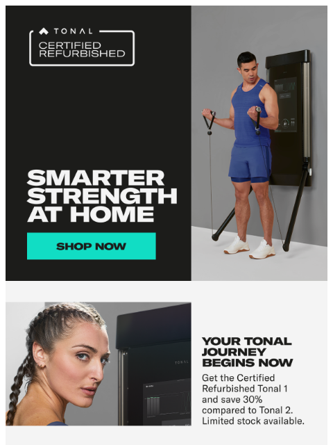 tonal newsletter: Your Home Gym for $63 a Month