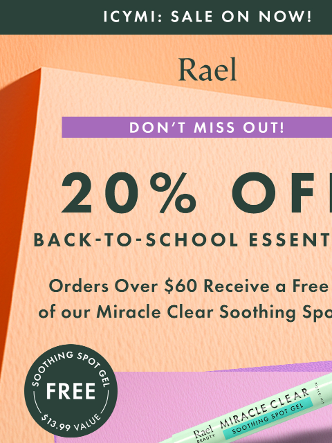 getrael newsletter: For a Limited Time, Enjoy 20% Off Back‑to‑School E...
